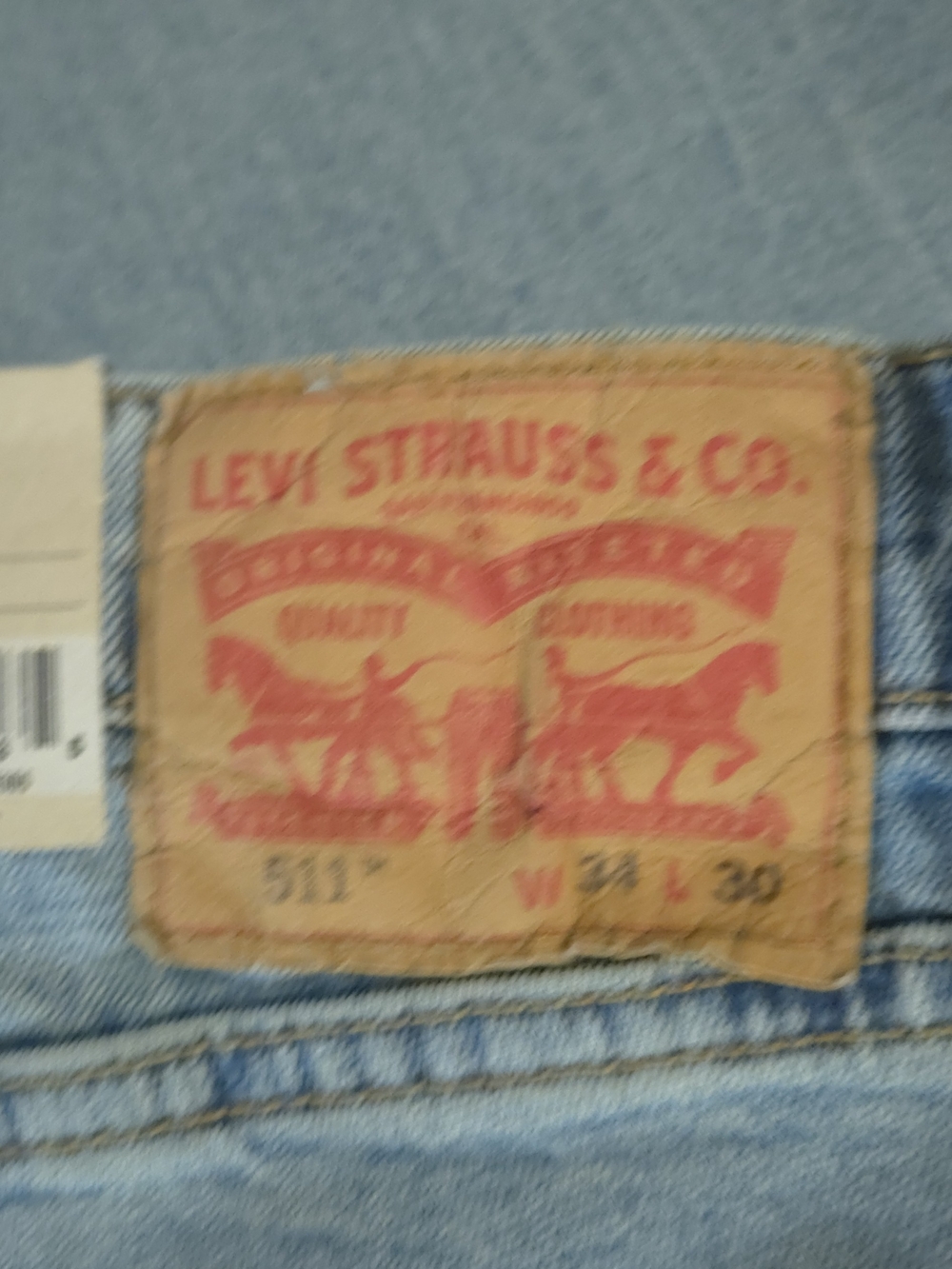 Levi's Light Wash Straight Leg Jeans 511 Slim 34x30 - Picture 7 of 10